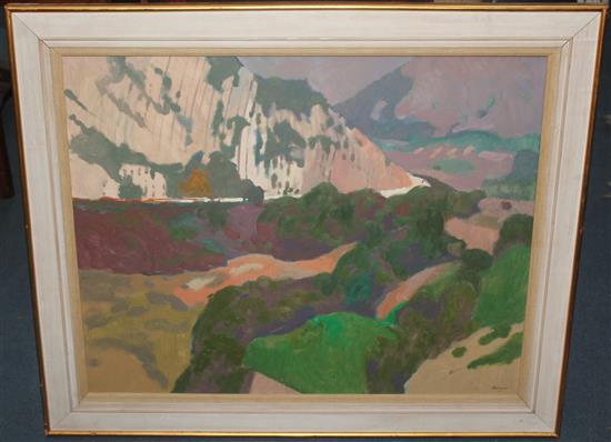 Colin Hayes (1919-2003), Cliffs in a landscape, 24 x 30in.